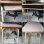 画像1: 昭和レトロ 学校机 椅子セット 勉強机 学習机 木製天板 古い (1)