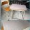画像2: 昭和レトロ 学校机 椅子セット 勉強机 学習机 木製天板 古い (2)