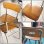 画像4: 低学年用 校机 机.椅子セット 三原機工 木製天板 古い (4)