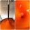 画像8: オレンジ傘 ゴム枠 照明の高さ調整付き　照明　1970年代　昭和レトロ