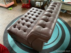 画像7: オールド カリモク ボタン留め 2人掛け ソファー カタカナカリモク