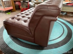 画像8: オールド カリモク ボタン留め 2人掛け ソファー カタカナカリモク