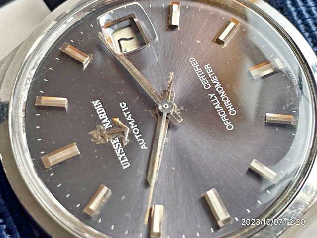 画像: ユリスナルダン クロノメーター  紺グラデーション文字盤 1960年代製 ねじ込みリューズ  ULYSSE NARDIN CHRONOMETER