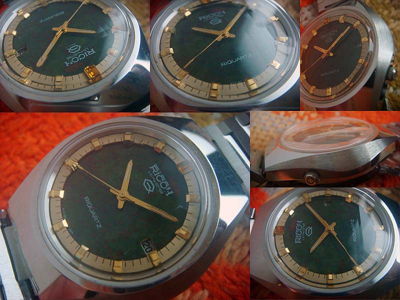 画像: リコー クォーツ 水晶時計 9面カットガラス デッドストック