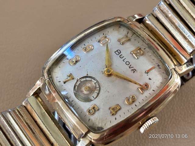 ブローバ　ビンテージ　スモセコ　10K GF　コンビ　手巻きメンズ腕時計　稼働品ビンテージ