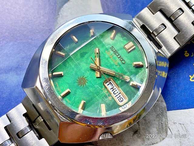 SEIKO ADVAN アドバン グリーン ゴールド カットガラス 太陽 金 緑