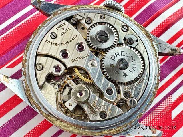 画像6: OH済み デッドストック（新品）メーカー不明 スモセコ  1940年代 文字盤SALVO 15石 戦前 戦後 