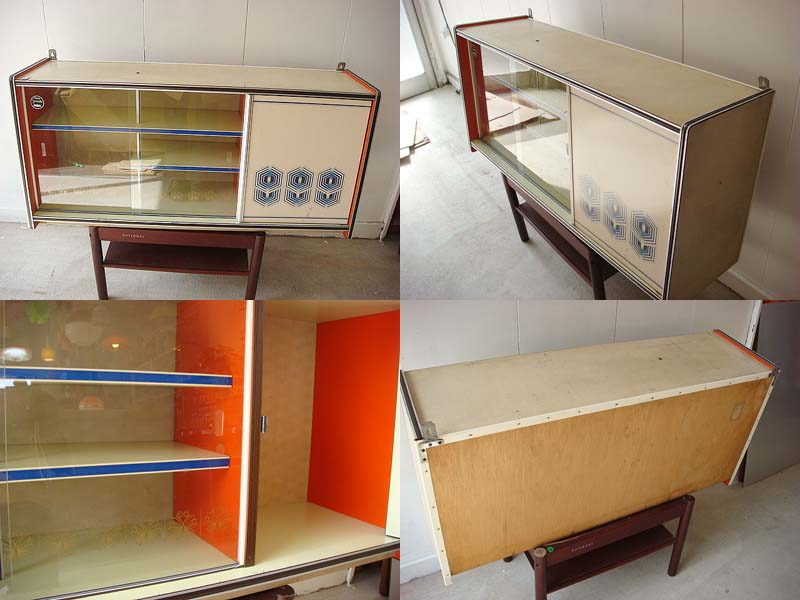 オレンジ色のポップな食器棚 1970年代モダン昭和レトロ - AITA 昭和レトロ