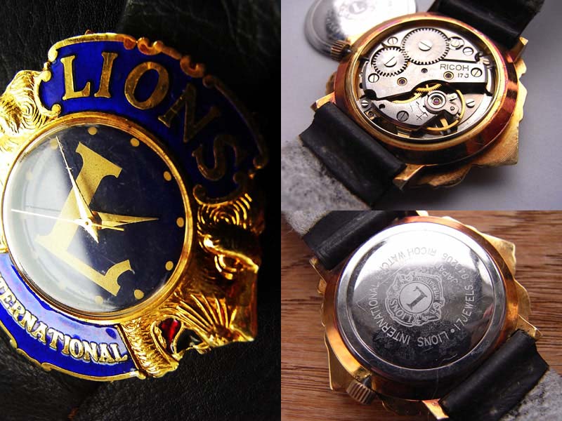◎稀少リコーライオンズクラブオリジナル時計17石手巻き国産時計博物館 
