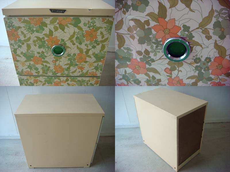 画像: 花柄3段ボックス　1970年代昭和レトロ